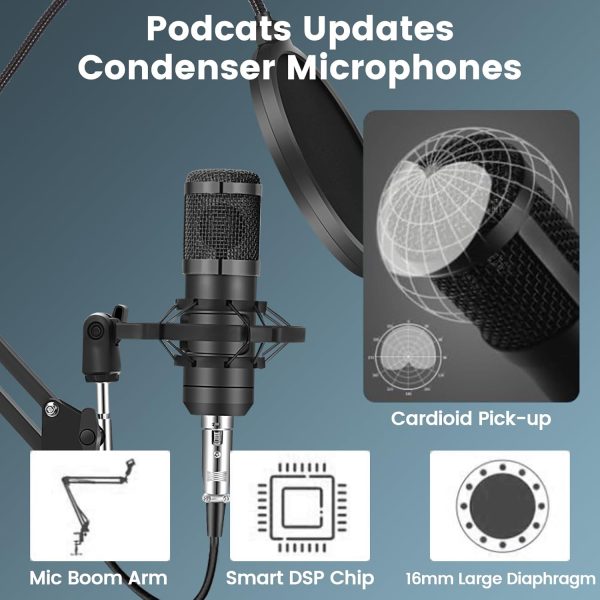 Podcast Equipment Bundle for 2, Audio Interface with Voice Changer Condenser Microphone for Gamer, All-in-One Audio Mixer Perfect for Live Streaming, Singing, YouTube, Gaming - Image 3