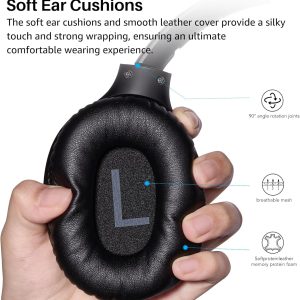 TOZO Bluetooth 5.4 Over Ear Headphones, ENC Call Noise Cancelling Mic, Foldable Wireless Headset, 70H Playback, Deep Bass Stereo Sound, Customizable EQ via Button & App, for Travel and Home, Upgraded